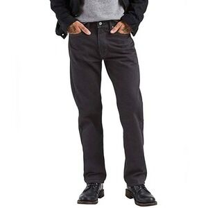 Levi's 505 Black Classic Straight‎ Leg Mens Jeans Cotton Red Tag 36x32
